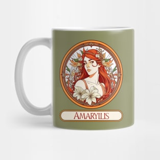 Art Nouveau Amaryllis Woman Mug